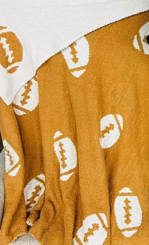 Plush Football Blanket Camel