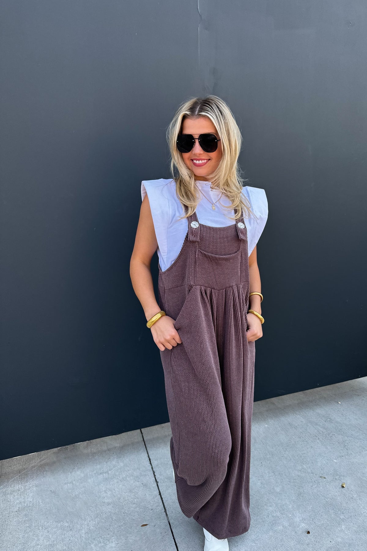 PREORDER✨Karli Boho Overalls Brown