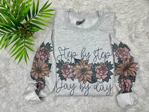🎀SPECIAL ORDER Sweatshirt🎀 Step By Step Day By Date Floral Crew Sweatshirt S-4X