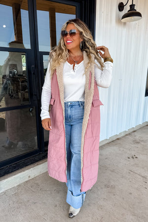 ♥️PREORDER ♥️Reversible Sherpa Vest Pink