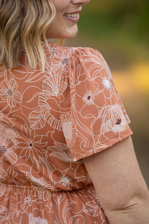 Emery Ruffle Top Cocoa Floral