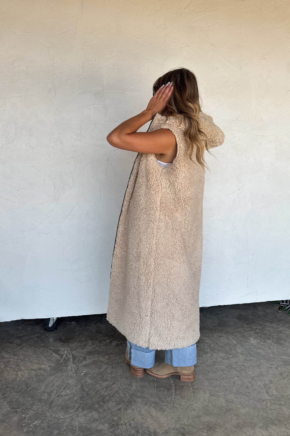 ♥️PREORDER ♥️Reversible Sherpa Vest Olive