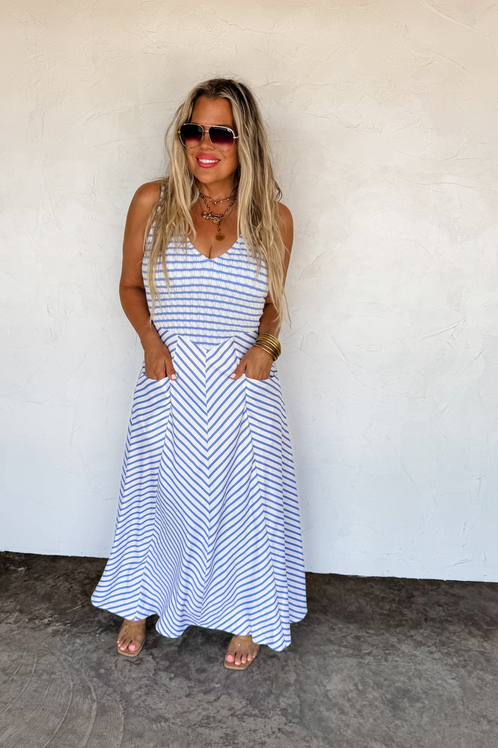 🍃PREORDER🍃 Luciana Stripe Dress White