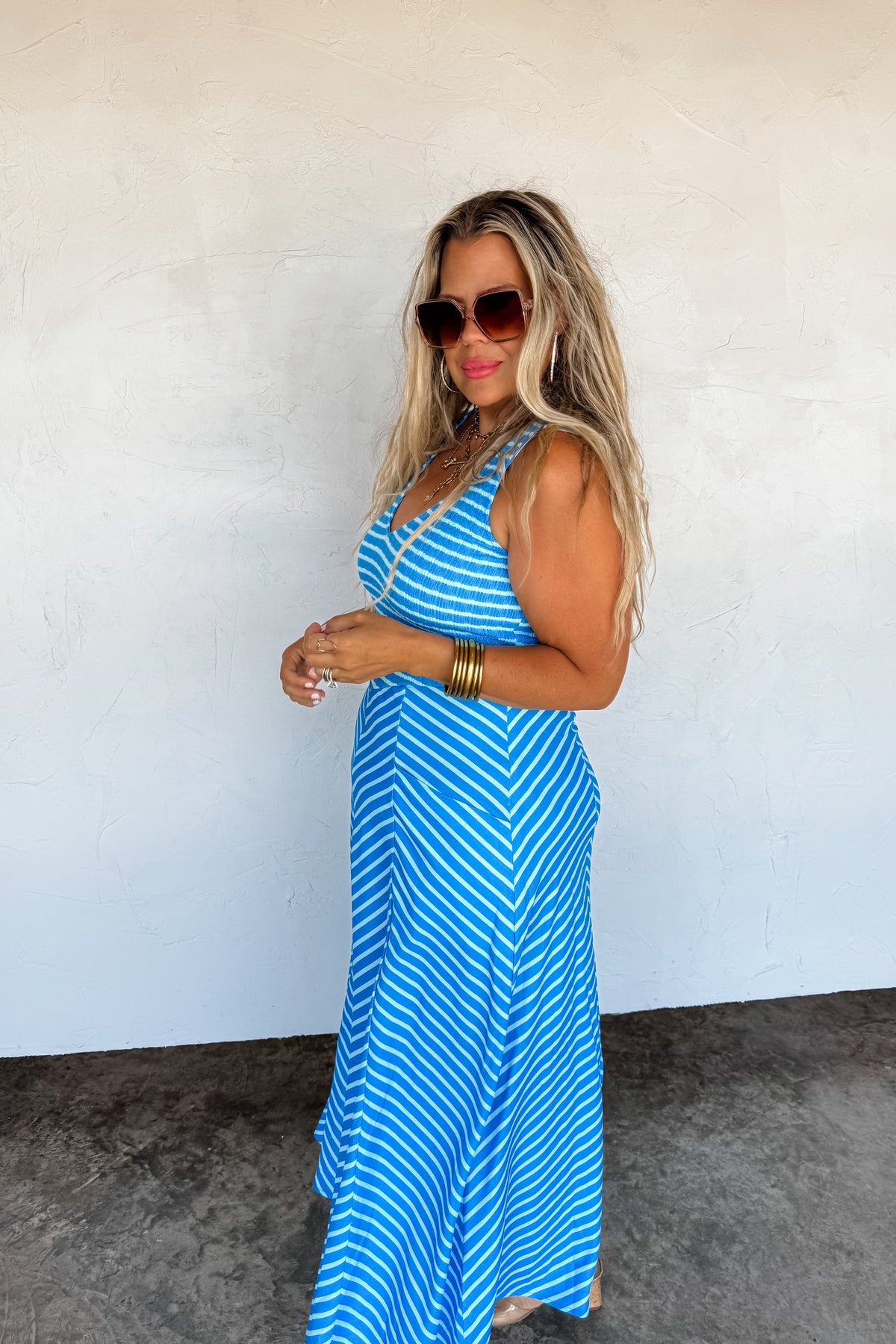 🍃PREORDER🍃 Luciana Stripe Dress Blue
