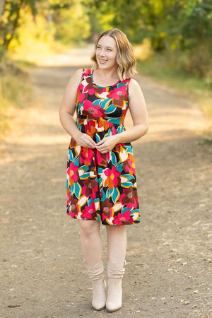 Kelsey Dress Bold Magenta Floral