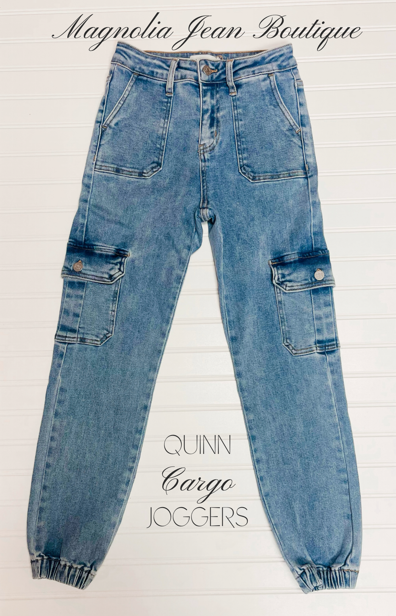 🎀In Stock 🎀 Quinn Cargo Joggers Denim