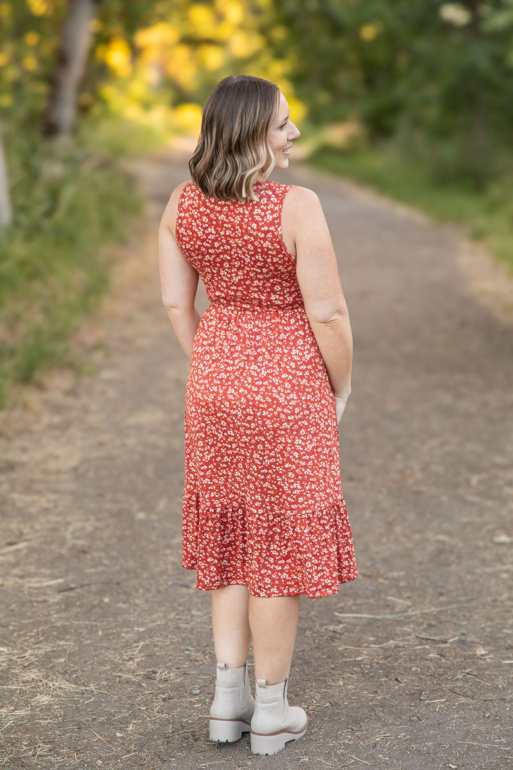 Bailey Dress Rust Floral