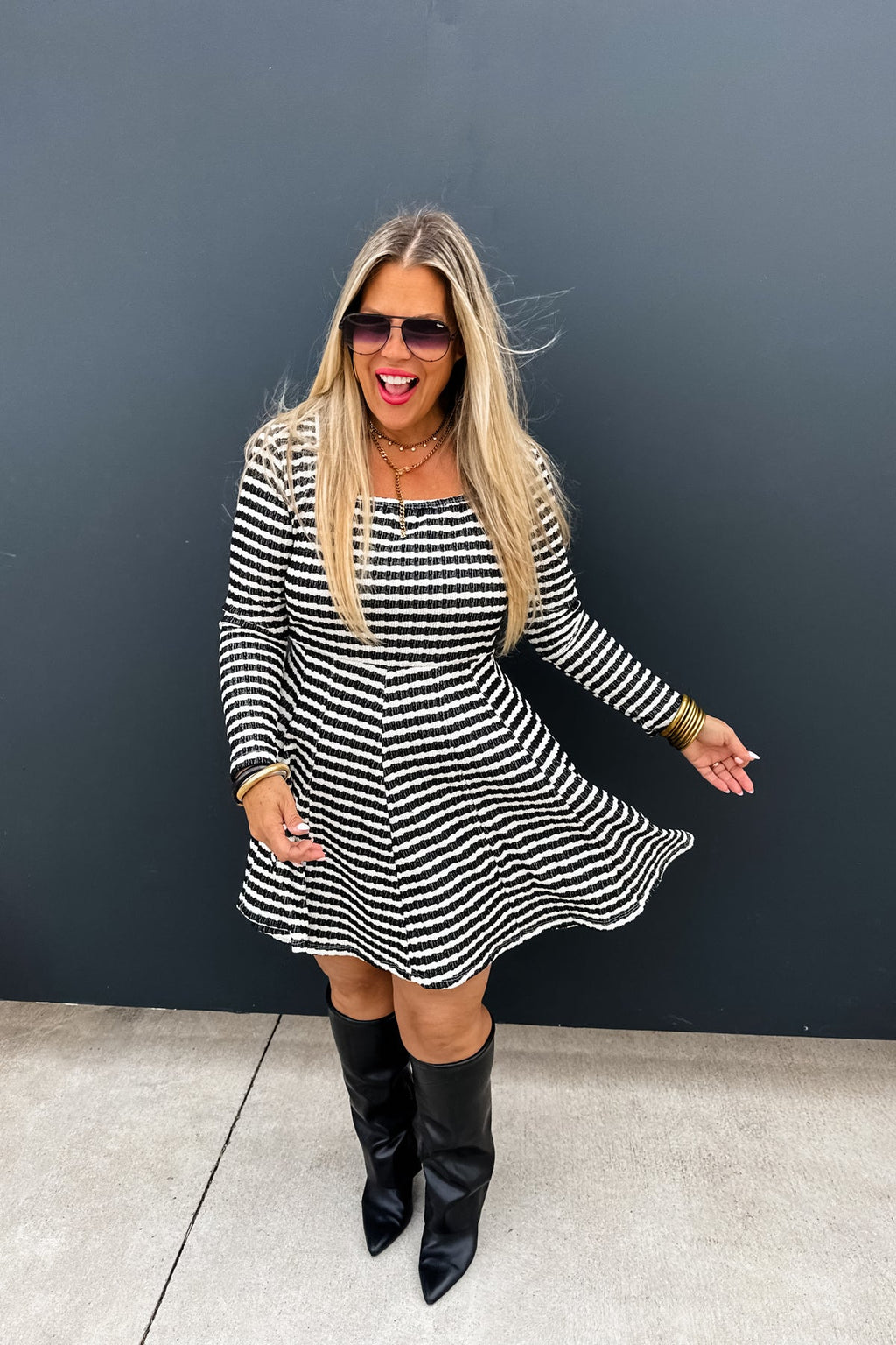 ♥️PREORDER♥️ Kate Striped Dress Black