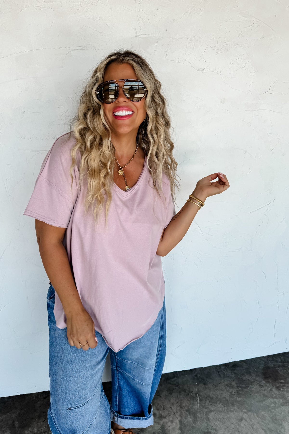 ✨PREORDER ✨Joey Washed Cotton Boyfriend Tee Mauve