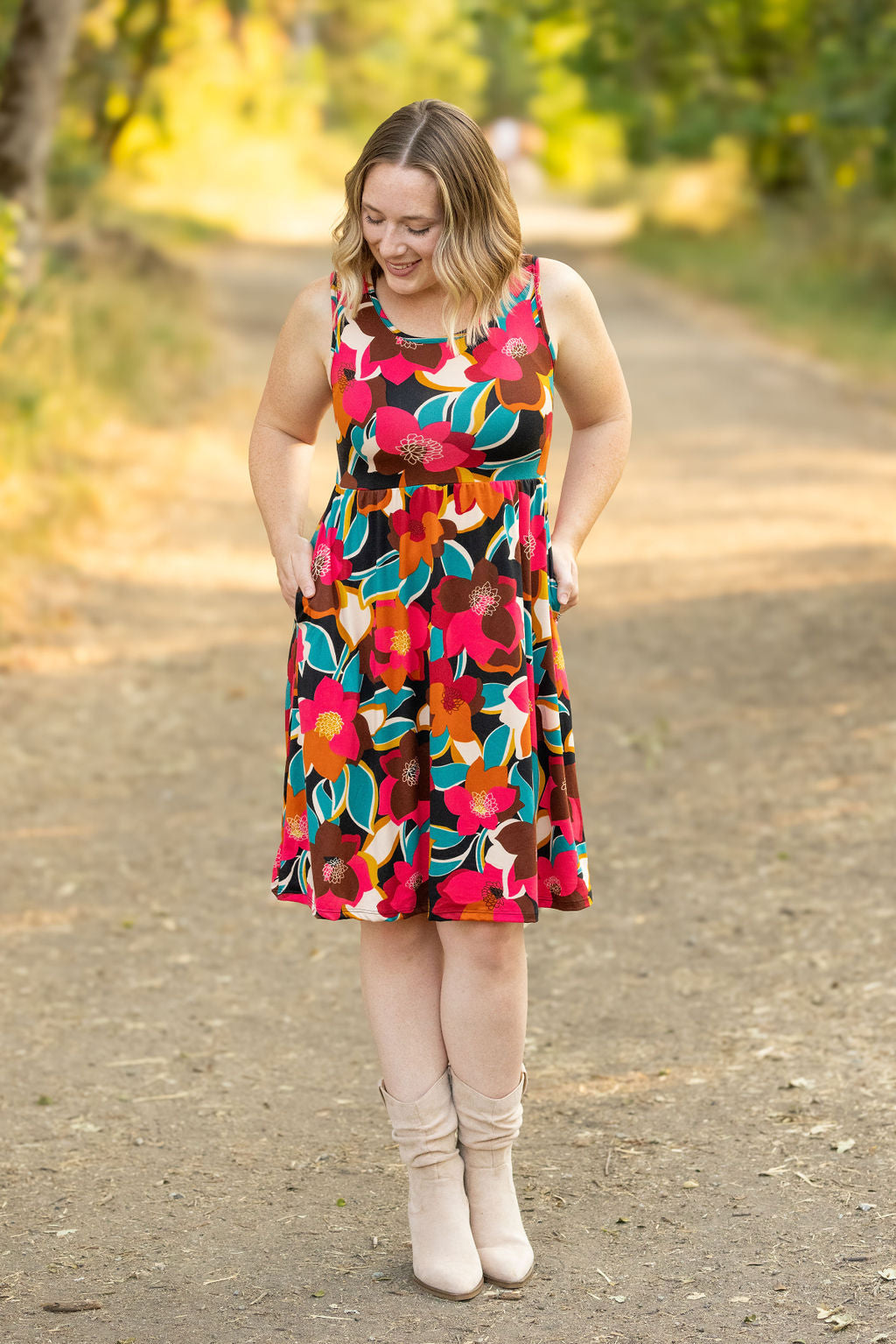 Kelsey Dress Bold Magenta Floral