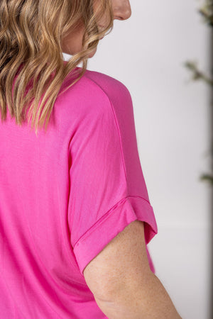 Sierra Boyfriend Fit Pocket Top 80’s PInk