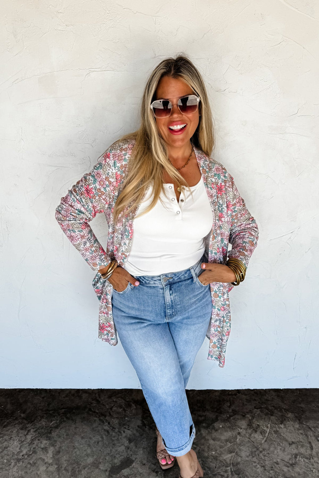 🎀PREORDER🎀 Summer Feels Lola Cardigan Large White Floral