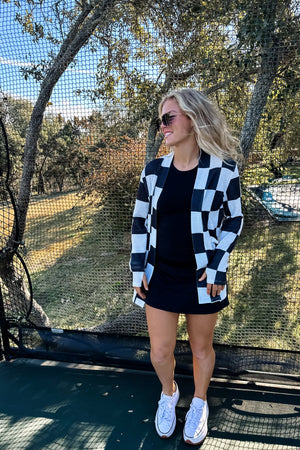 ✨PREORDER ✨ Checkered  Lola Cardigan Black & White 3rd Cut