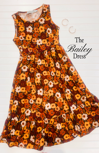 Bailey Dress Brown Fall Floral