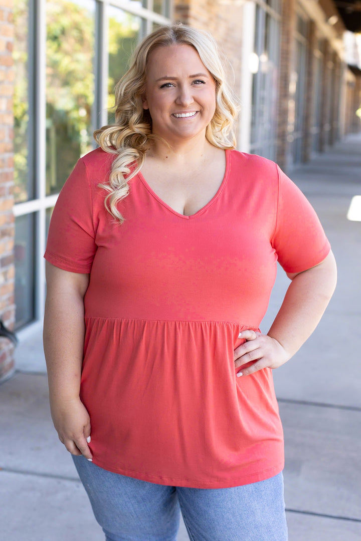 Ruffle Tank Deep Coral