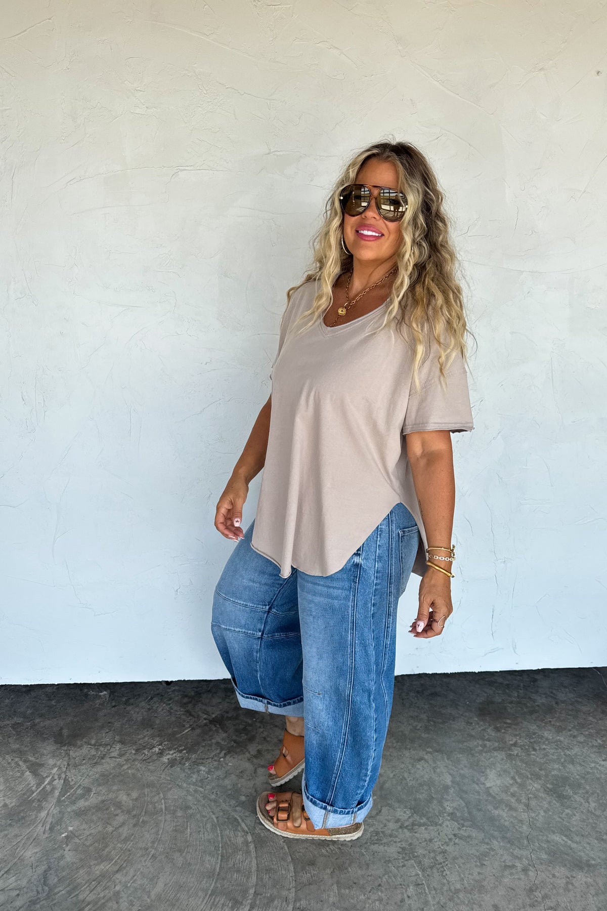 ✨PREORDER ✨Joey Washed Cotton Boyfriend Tee Mocha