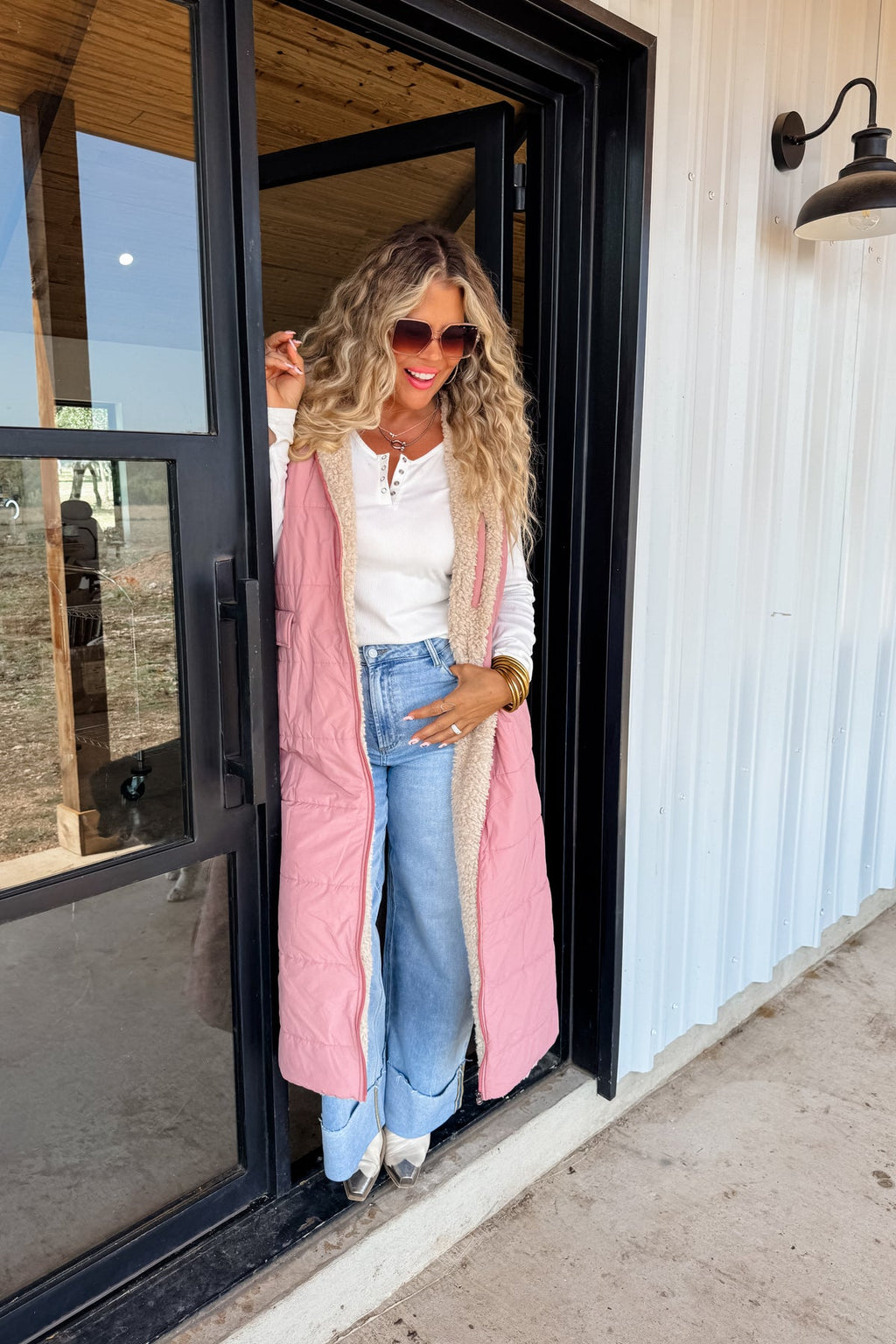 ♥️PREORDER ♥️Reversible Sherpa Vest Pink