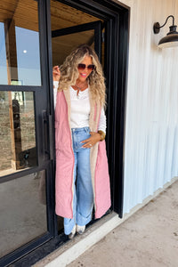 ♥️PREORDER ♥️Reversible Sherpa Vest Pink