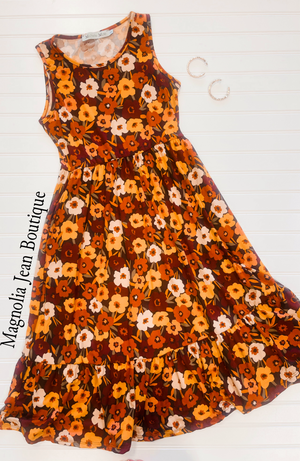 Bailey Dress Brown Fall Floral