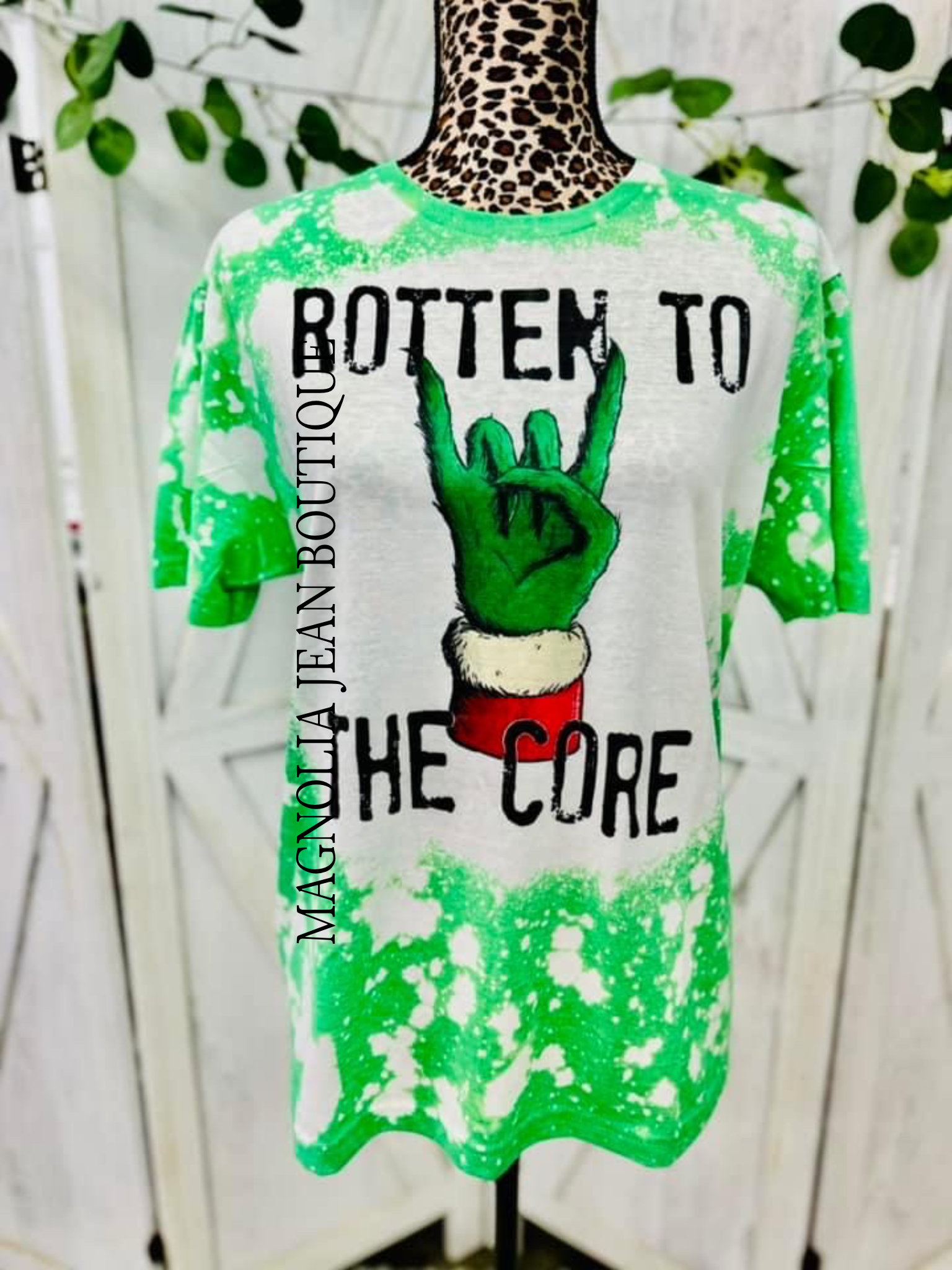🎄Special Order Tee🎄 Rotten To The Core Grinch Bleached Tee