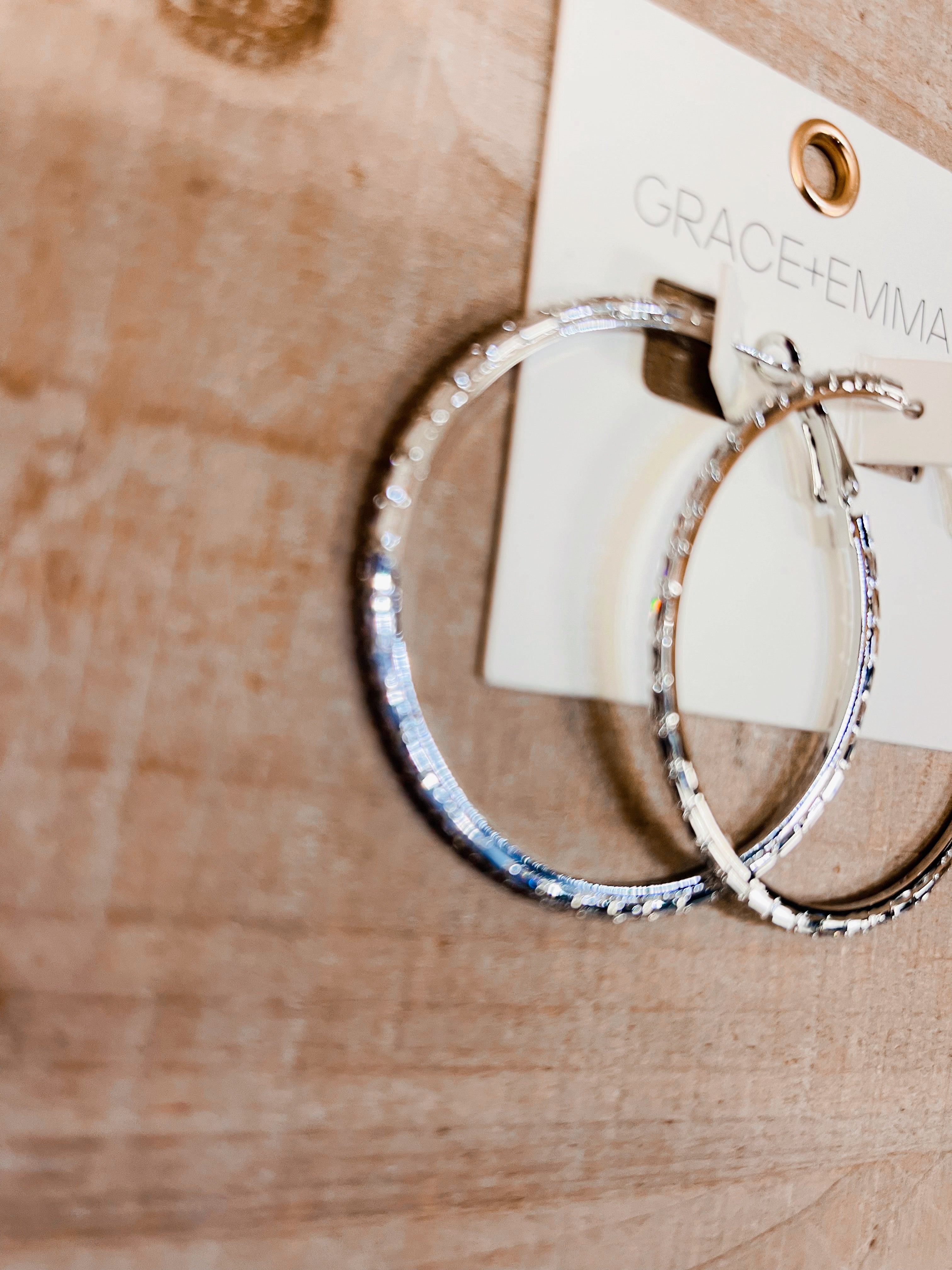 Legacy Square Gem Hoops