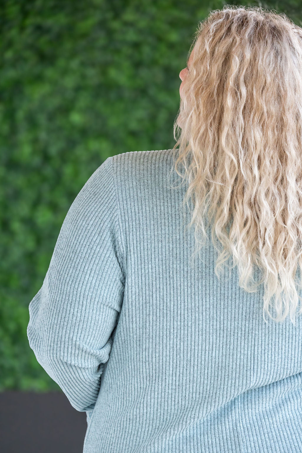 Colbie Ribbed Cardigan Dusty Blue