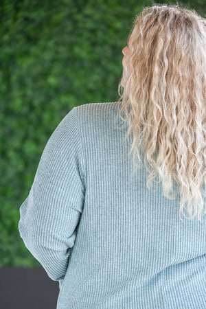 Colbie Ribbed Cardigan Dusty Blue