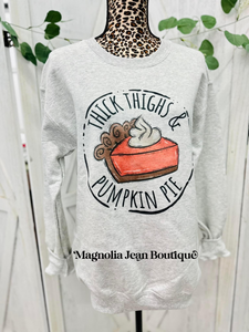 🖤SPECIAL ORDER 🖤 Thick Thighs & Pumpkin Pie Crew Sweatshirt S-4X