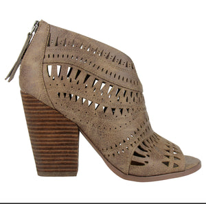 On A Groove Peep Toe Sandals Taupe