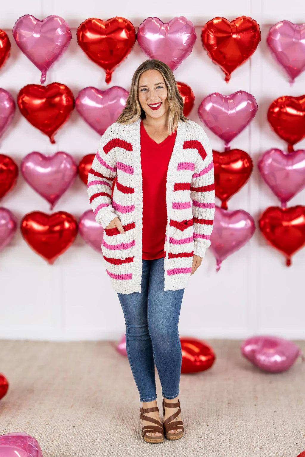 Valentine Stripe Cardigan