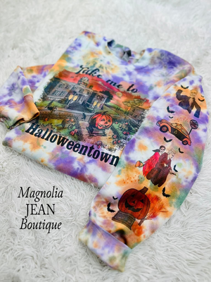 🖤SPECIAL ORDER🖤 Take Me To Halloweentown  Marble Dye Crew Sweatshirt S-4X