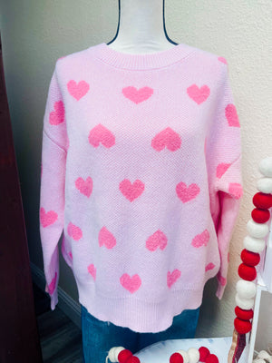 All Over Hearts Sweater