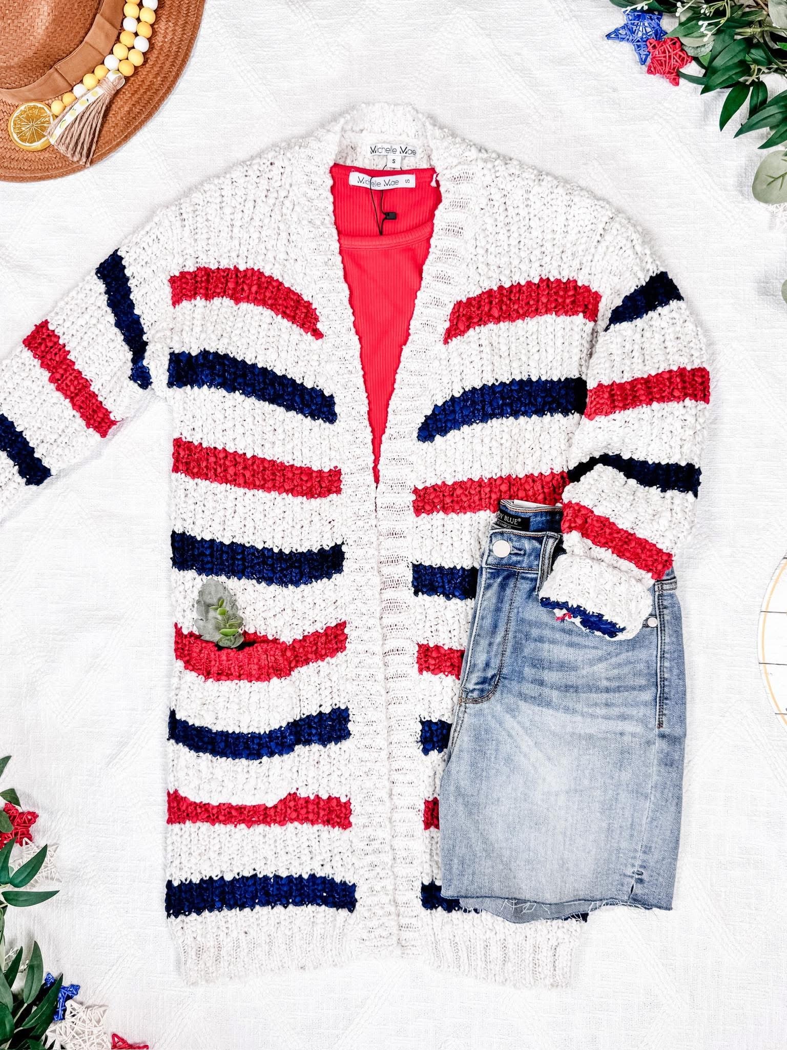 Faith & Freedom Stripe Cardigan