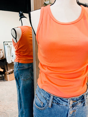 Taylor Ribbed Tank Coral