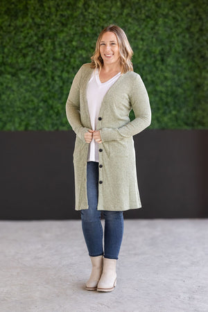 Colbie Ribbed Cardigan Pistachio