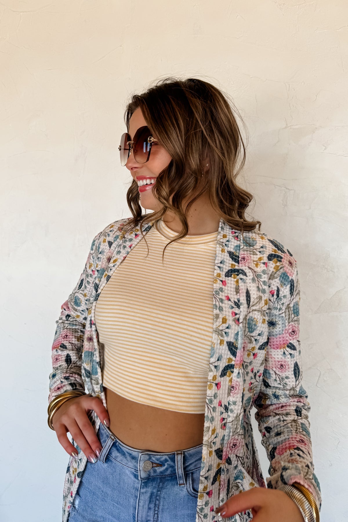 🎀PREORDER🎀 Summer Feels Lola Cardigan Large Blue Flower