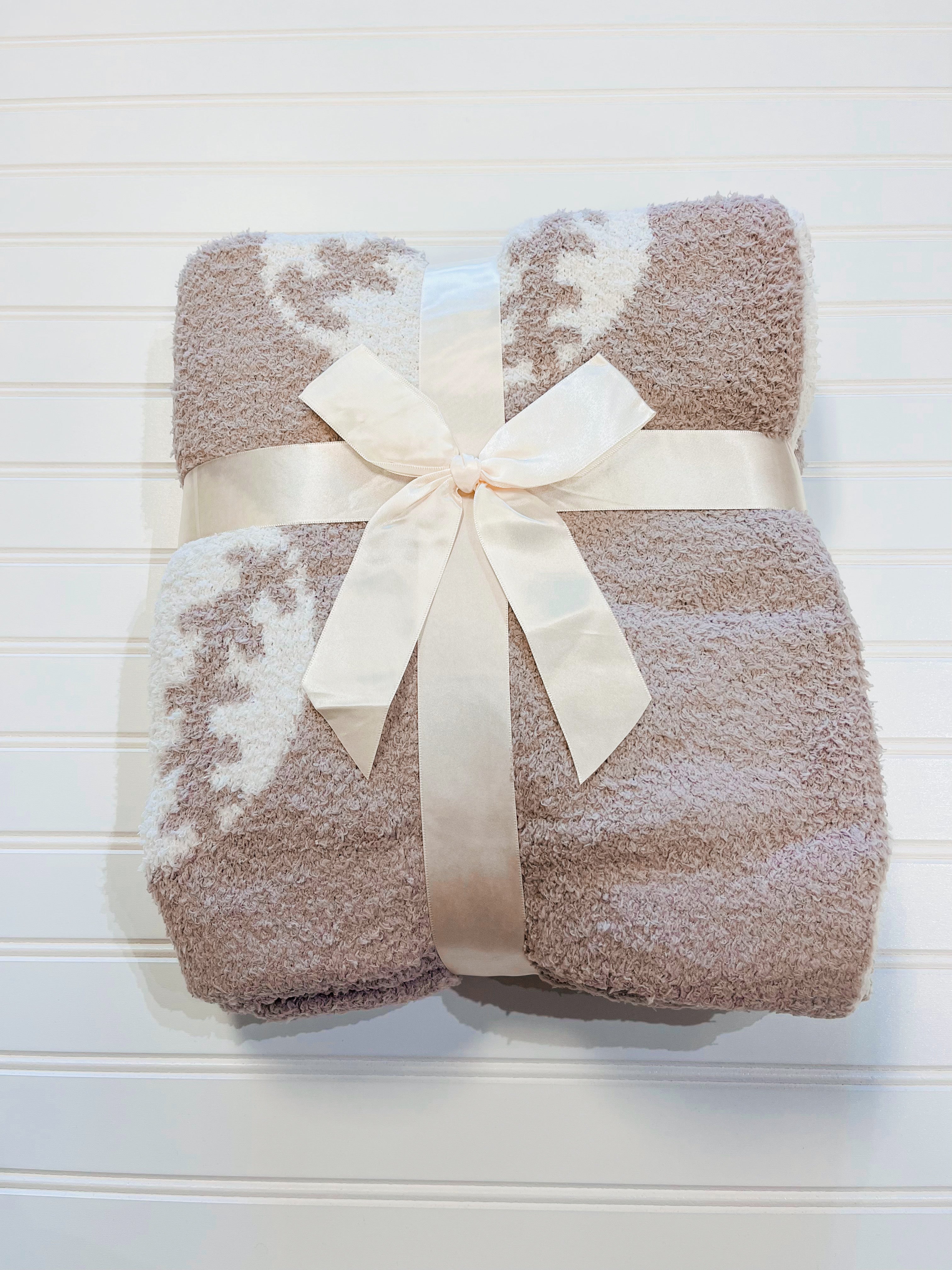 Plush Khaki Baseball Blanket