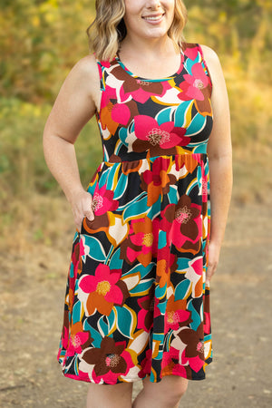 Kelsey Dress Bold Magenta Floral