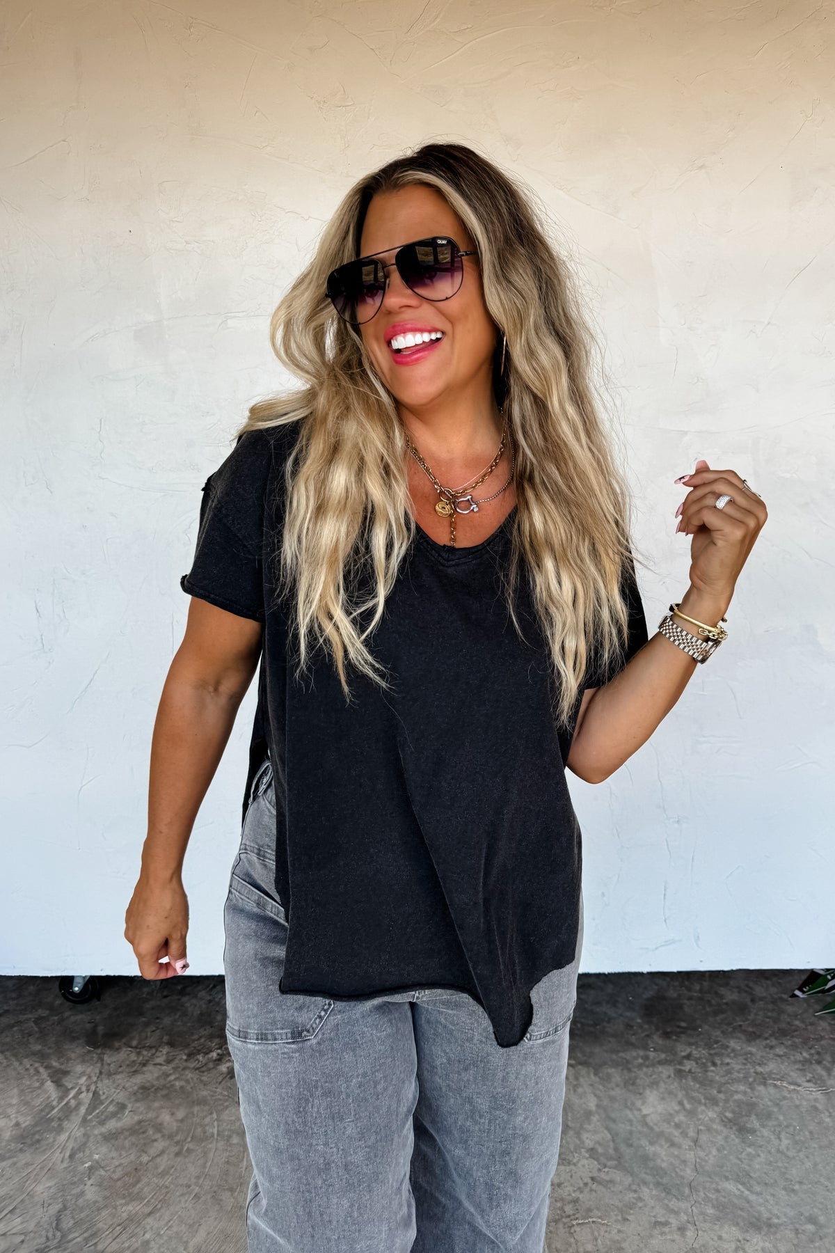 ✨PREORDER ✨Joey Washed Cotton Boyfriend Tee Vintage Black