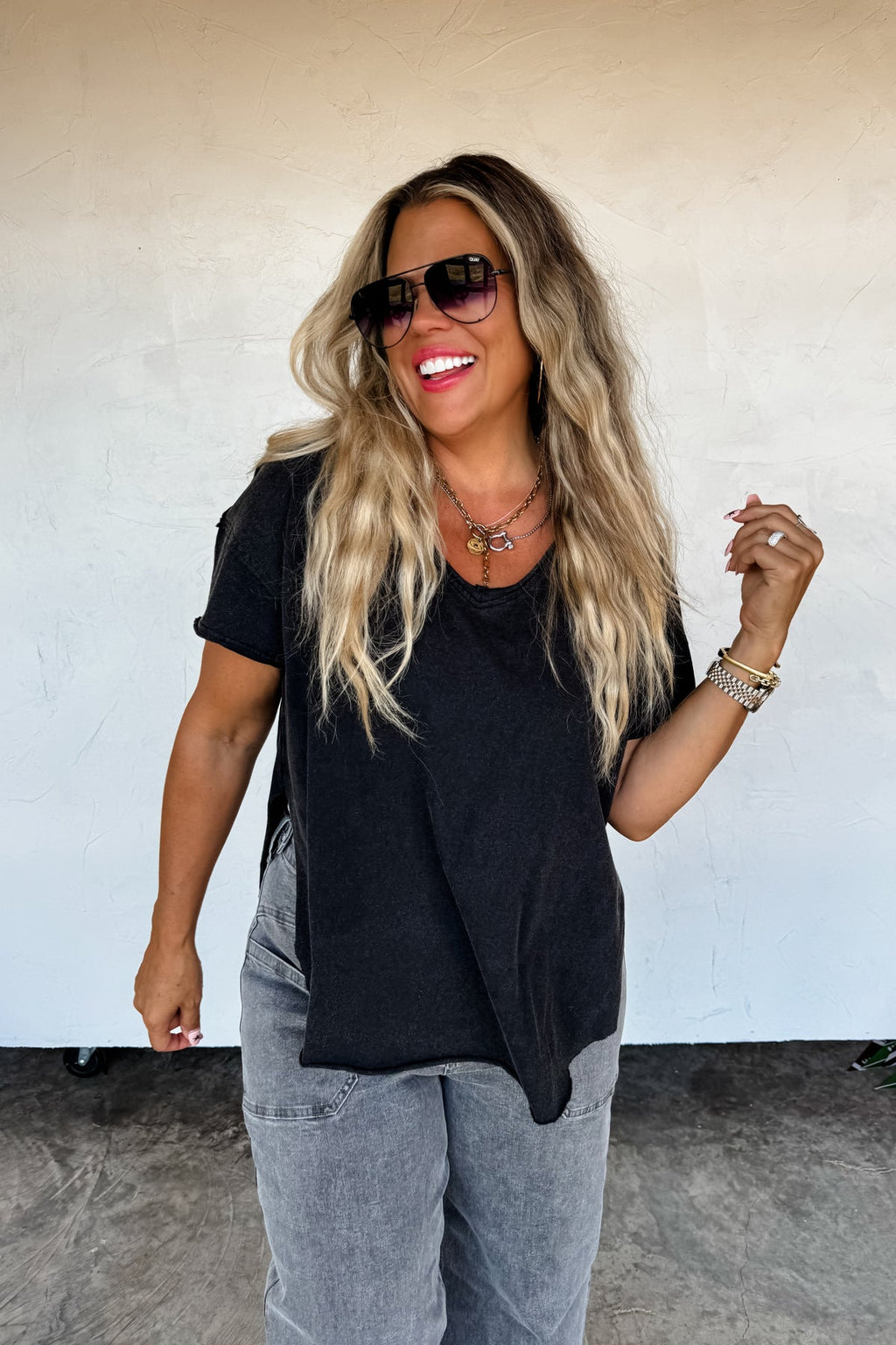 ✨PREORDER ✨Joey Washed Cotton Boyfriend Tee Vintage Black