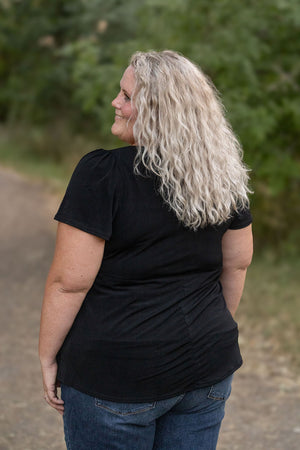 Emery Ruffle Top Black