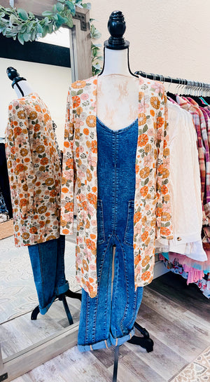 Classic Cardigan Fall Boho Floral