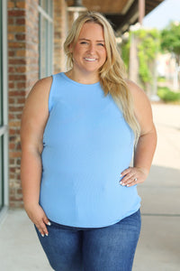 Tara Ribbed Tank Light Blue