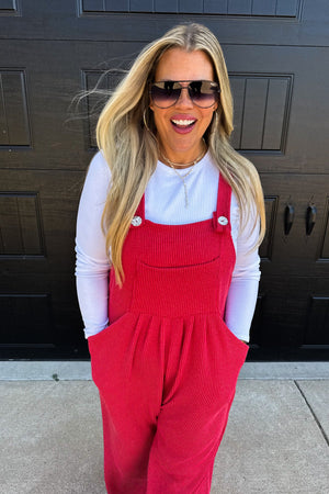 PREORDER✨Karli Boho Overalls Red