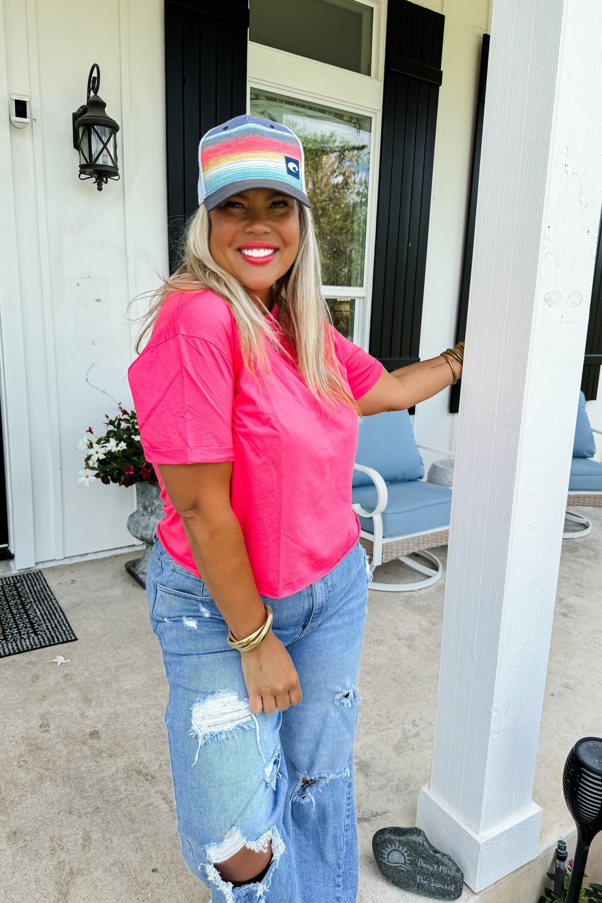 ✨PREORDER✨ Morgan Cuff Sleeve Crop Tee Coral