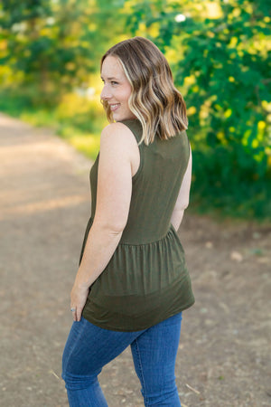 Ruffle Tank Olive