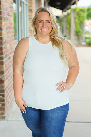 Tara Ribbed Tank White