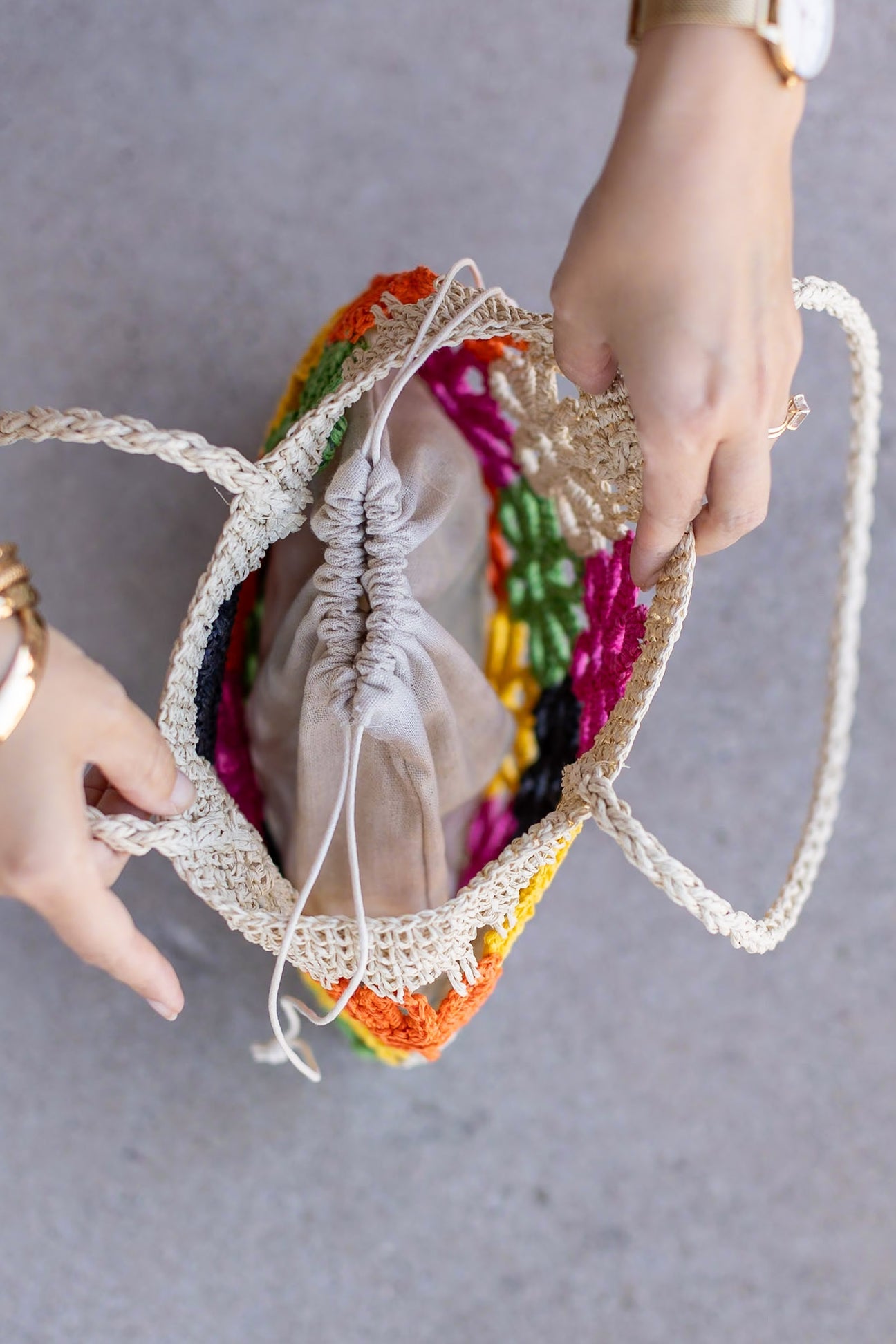 Floral Cinch Bag Multi