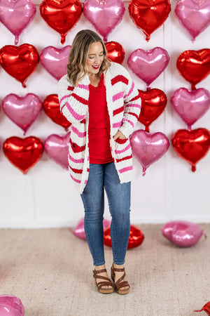 Valentine Stripe Cardigan