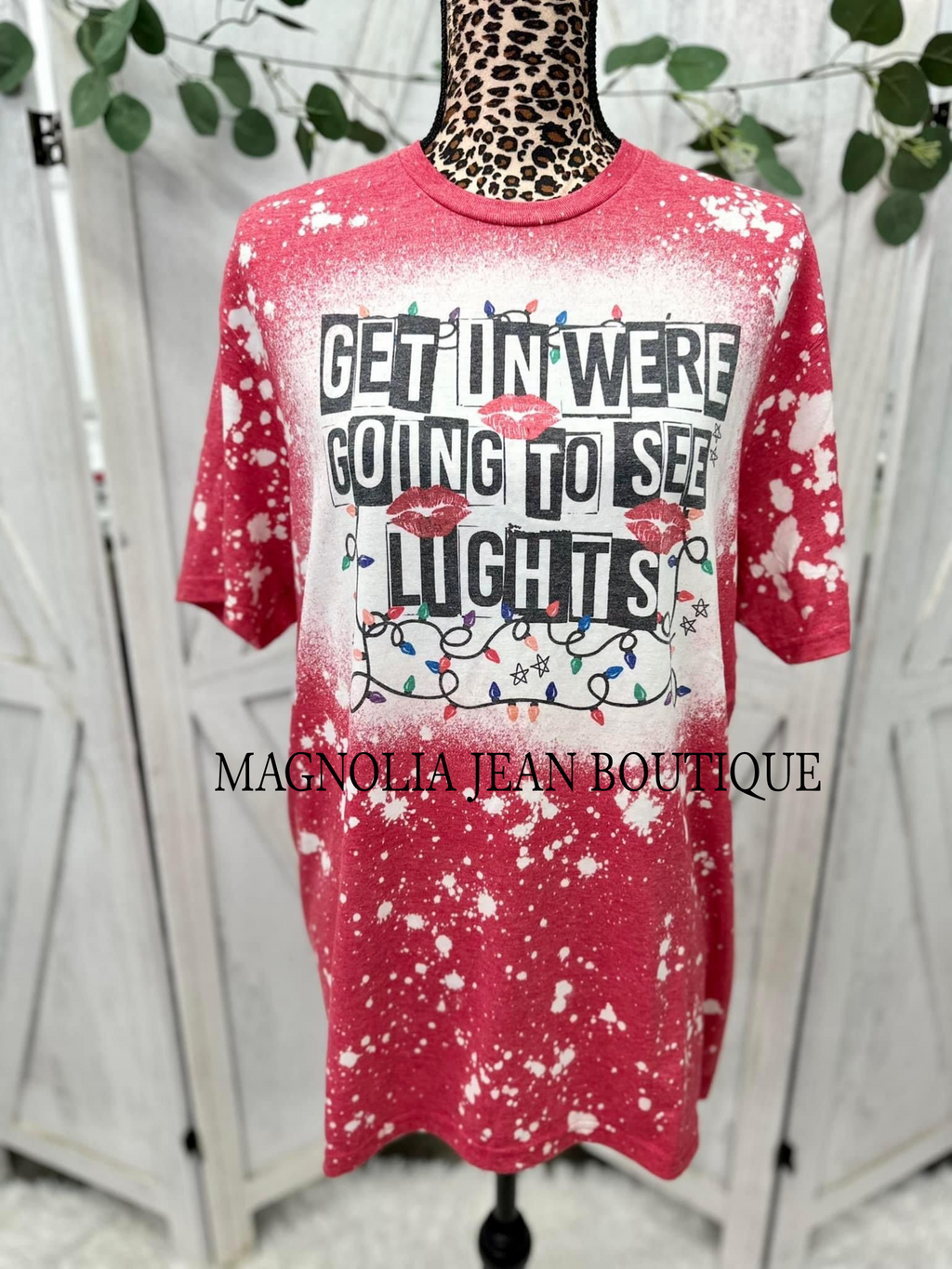 🎄Special Order Tee🎄 Get In We’re Going To See Christmas Lights Bleached Tee